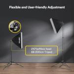 RALENO Softbox Lighting Kit, 20X28-Inch Softbox Photography Lighting with LED Bulbs(50W | 5500K | TLCI≥97), Streaming Lighting for Video Rcording Photoes Portraits YouTube | Model: PS40