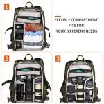 Zecti Camera Backpack 17" for Photography DSLR/SLR/Mirrorless Camera Bag Waterproof with Tripod Holder & Removable Modular Inserts & Rain Cover with Canon, Nikon, Sony