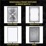 Glow EZ Lock 24x36 Quick Strip Rectangular Bowens Mount Softbox Lighting Kit with External, Internal Diffusers, Deflector Disk and Eggcrate Grid, Folding Softbox for Photography Studio Light