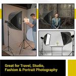 Glow EZ Lock 24x36 Quick Strip Rectangular Bowens Mount Softbox Lighting Kit with External, Internal Diffusers, Deflector Disk and Eggcrate Grid, Folding Softbox for Photography Studio Light
