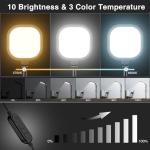 LitONES 2 Packs Video Conference Lights for Zoom Meeting, Podcast Lighting Kit for Working from Home Office, Desktop Video Light with Stand and Phone Holder CRI 97.8