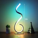 CACCISUN RGB Bedside Table Lamp, Dimmable Modern Bedside Nightstand Lamp, Creative Spiral Colorful LED Table Lamp for Bedroom, Living Room, Office and Kid's Room