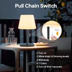 Gewiny Outdoor Battery Operated Table Lamp Cordless Shower Lamp Waterproof LED Dimmable Warm White and RGB Table Lamps Rechargeable Lamp Outdoor Lamps for Patio/Indoor/Bathroom/Restaurant.