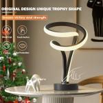 airnasa Modern Spiral RGB Table Lamp, Unique, 7 Colors 10 Light Modes LED, Touch Dimmable Cool Nightstand Lamps for Living Room Bedroom Office, Ideal Gift (Black)
