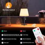 Gewiny Outdoor Battery Operated Table Lamp Cordless Shower Lamp Waterproof LED Dimmable Warm White and RGB Table Lamps Rechargeable Lamp Outdoor Lamps for Patio/Indoor/Bathroom/Restaurant.