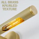 Hard-wired Knurled Picture Light, 24in Brass Picture Light for Wall, Dimmable Gold Art Lights, Rotatable 360° Sconce for Pictures Frame, Painting Wall Lights, Bathroom Wall Sconce, E12 Bulbs Included