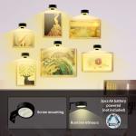 Arixinks 3PACK Picture Light Battery Operated with Remote, Painting Light for Art with 3 Lighting Colors&Dimmable, LED Art Display Accent Light on Wall for Pictures Dartboard Photo Frame Portrait