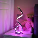 CACCISUN RGB Bedside Table Lamp, Dimmable Modern Bedside Nightstand Lamp, Creative Spiral Colorful LED Table Lamp for Bedroom, Living Room, Office and Kid's Room