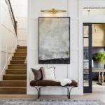 Hard-wired Knurled Picture Light, 24in Brass Picture Light for Wall, Dimmable Gold Art Lights, Rotatable 360° Sconce for Pictures Frame, Painting Wall Lights, Bathroom Wall Sconce, E12 Bulbs Included