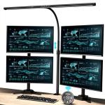 EYOCEAN Desk Lamp, 31.5" Wide 24W for Home Office,Gesture Sensing Control Desk Light, Dimmable & Color Temperature, Eye-Caring Office Lamp, Brightest Architect Light for Screen/Workbench