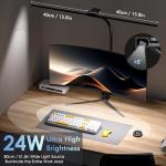 EYOCEAN Desk Lamp with Clamp, 31.5" LED Desk Lamp for Home Office, 24W Gesture Sensing Control Desk Light, Dimmable & Color Temperature, Eye-Caring Office Lamp, Brightest Architect Lamp for Screen