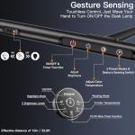 EYOCEAN Desk Lamp, 31.5" Wide 24W for Home Office,Gesture Sensing Control Desk Light, Dimmable & Color Temperature, Eye-Caring Office Lamp, Brightest Architect Light for Screen/Workbench