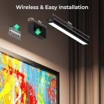 Wireless Picture Lights for Wall, Battery Operated Wall Light for Painting Rechargeable CCT Rotatable Art Gallery Light with Remote Dimmable Timer for Artwork Frame Display Dartboard (Black, 16inch)
