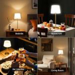 Yinglap Cordless Table Lamp, 5000mAh Rechargeable Desk Lamp with Dimmable Magnetic RGB Bulbs & Remote, Battery Operated Small Wireless Lamp for Bedside, Dining Table, Kitchen Counter, Living Room