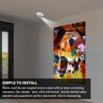 Method Lights Wireless LED Picture Light, Wireless Ceiling Mounted Spotlight for Artwork, Painting, Photo Display, Remote Control, 11 Color Temperature Settings, Dimmer, Timer, Rechargeable Battery