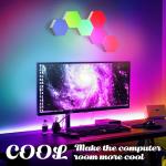ODISTAR Remote Control Hexagon Wall Light,Smart Wall-Mounted Touch-Sensitive DIY Geometric Modular Assembled RGB led Colorful Light with USB-Power,Used in Bedroom (6-Pack)