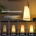 Portable Outdoor Table Lamp, Cordless Rechargeable Outdoor Table Lanterns RGB LED Lights with Remote, IP44 Water-Resistant Battery Operated Hanging Lamp for Patio Garden Camping Dining Room