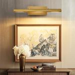 Art Picture Frame Wall Light: 24" Glod Dimmable Vintage Artwork Brass Painting Spotlight - Hardwired Swing Arm Rotatable 3 Lights over Picture - Linear Accent Lighting above Photo for Gallery Bookcase