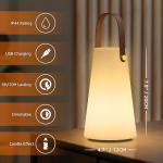 Portable Outdoor Table Lamp, Cordless Rechargeable Outdoor Table Lanterns RGB LED Lights with Remote, IP44 Water-Resistant Battery Operated Hanging Lamp for Patio Garden Camping Dining Room