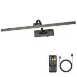 Wireless Picture Lights for Wall Battery Operated, Black Art Lighting for Paintings Rechargeable Gallery Lights with Remote and Timer 3CCT Dimmable Painting Lights for Artwork Portrait 23.62 inch