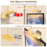 Picture Light, 15.35inch Wireless Picture Lights for Wall Rechargeable, 5400mAh Battery Wall Light with Remote, 3 Color Art Lighting for Paintings with Timer and Dimmable for Display, Gallery (Gold)