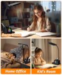 Desk Lamp with Wireless Charger, COZOO LED Desk Lamps for Home Office, Eye-Caring LED Light with Pen Holder for College Dorm Room, Gooseneck Table Lamp for Bedside Office Bedroom Study,Dorm Essentials