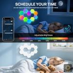 KORORO Hexagon LED Lights - 8 Pack Smart APP RGB Gaming Light with Remote Control & Music Sync Honeycomb Shape Hex Lights for Bedroom, Living Room Wall, Gaming Decor