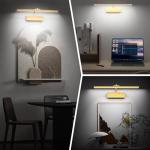 Picture Light, 15.35inch Wireless Picture Lights for Wall Rechargeable, 5400mAh Battery Wall Light with Remote, 3 Color Art Lighting for Paintings with Timer and Dimmable for Display, Gallery (Gold)