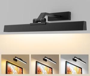 Afyuol Picture Lights for Wall, Battery Operated Picture Light 16in Gallery Light for Paintings CCT Dimmable Recharging Battery Wall Light with Remote Control for Living Room Dartboard Art Bathroom