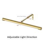 Coinmit Picture Lights for Paintings Plug in, 16" Adjustable LED Gold Picture Light Art Light, Remote Control Gallery Painting Wall Light for Picture Display Dartboard Art Work (Gold)