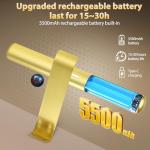 Picture light with Remote,Painting Light for Wall Art ,3 lighting 300LM, Display Llight Battery Operated Rechargeable, Full Metal Art Display Light for Pictures Paintings Posters Gallery Frames-Gold