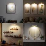Picture light with Remote,Painting Light for Wall Art ,3 lighting 300LM, Display Llight Battery Operated Rechargeable, Full Metal Art Display Light for Pictures Paintings Posters Gallery Frames-Gold