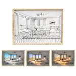 Light Up Painting, LED Paintings Light Up Wall Art 4D Painting Pictures Frames Canvas Dog Wall Decor Dimmable Night Lights for Home, Bedroom, Kitchen, Kids Art Frames, Unique Lamps, Gift Ideas