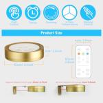 Maooght 3 Pack Gold Battery Operated Picture Light, Wireless Picture Lights for Wall with Remote Dimmable Timer,3 Lighting Modes Pictures Frame Light for Artworking,Magnetic Painting Lights Wall Decor