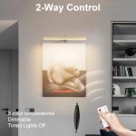 Coinmit Plug in Picture Lights for Wall, 16 inch Dimmable LED Art Light with Remote, 3 Colour Temperature Gallery Painting Wall Light for Picture Display Dartboard Art Work (Gold)