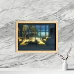 Kipliko LED Lighted Wall Art ,Combines Tracing and Drawing Light Artistic Effects.This LED Wall Canvas Art Depicts A Villa By The Seaside,Wall Decorations for Bedroom, Desk, Reading and Living Room.(9