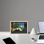 Kipliko LED Lighted Wall Art ,Combines Tracing and Drawing Light Artistic Effects.This LED Wall Canvas Art Depicts A Villa By The Seaside,Wall Decorations for Bedroom, Desk, Reading and Living Room.(9