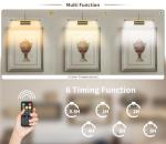 JOOSENLUX Battery Operated Picture Lights Gold Wall Lights Wireless Flexible Neck with Remote Rechargeable Wall Lights for Pictures 16" Dimmable Display Art Light with Timer 3000K Brass
