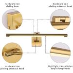 LED Picture Light Fixtures 24.4 Inches, Full Metal Artwork Wall Lamp with Single Swing Arm, 14W (70W Eqv.), Hardwired Connection, Non-Dimmable, 3000K Warm White, CRI80+, Golden-Like Brass Finish