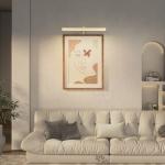 Coinmit Plug in Picture Lights for Wall, 16 inch Dimmable LED Art Light with Remote, 3 Colour Temperature Gallery Painting Wall Light for Picture Display Dartboard Art Work (Gold)