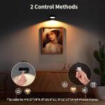 3 Pack Picture Lights for Wall, Rechargeable Battery Operated wall lights, Picture Frame lights with 3 Lighting Modes, Wireless Magnetic Painting Light with Remote Control Timer (Black, 3 Pack)