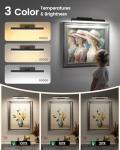 Bridika Picture Lights for Wall Battery Operated with Remote, 3 Color Modes and Dimmable Rechargeable Art Lights for Paintings, Gallery, Bedroom, Bathroom with Timer Black 1