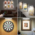 2 PACK Picture Light for Painting Battery with Remote on Wall in Bedroom Living Room, 3Lighting for Wall Art Pictures Posters,Dimmable Timer Set Display Accent Light for Frame Dart Gallery Portrait
