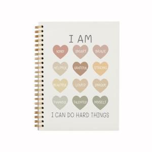 QUICQOD I Am Kind I Am Smart Affirmations Inspirational Notebooks,Positive Journal for School Coworker Teacher Student,Journaling Notebooks for Women,Hardcover Spiral Notebook 5.5x8.3