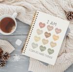QUICQOD I Am Kind I Am Smart Affirmations Inspirational Notebooks,Positive Journal for School Coworker Teacher Student,Journaling Notebooks for Women,Hardcover Spiral Notebook 5.5x8.3
