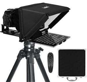 Inmei TX12 Teleprompter with Remote App Control, 13inch Metal Teleprompter,Compatible with iPad, Smartphone, DSLR Camera,Collapsible with Carry Case,Easy to Assemble