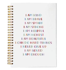 NEGIGA Inspirational Notebooks, Positive Affirmations Gifts for Women Girls, Inspirational Gifts for Women, Motivational Journal for Women, I am Kind I am Brave I am Smart, Spiral Notebook 5.5x8.3