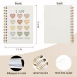 QUICQOD I Am Kind I Am Smart Affirmations Inspirational Notebooks,Positive Journal for School Coworker Teacher Student,Journaling Notebooks for Women,Hardcover Spiral Notebook 5.5x8.3