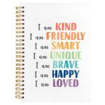 BearCake Positive Affirmation Gifts, I am Kind Smart Brave Affirmations Notebook, Inspirational Notebooks, Affirmation Journal, Encouragement Gifts, Hardcover Spiral Notebook 5.5x8.3