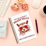 Foritho Trendy Sunglasses Raccoon Notebook, Funny Retro Raccoon Journal, Funny Office Supplies, You are Either a Smart Fella or a Fart Smella Spiral Notebooks 5.5x8.3 Inch